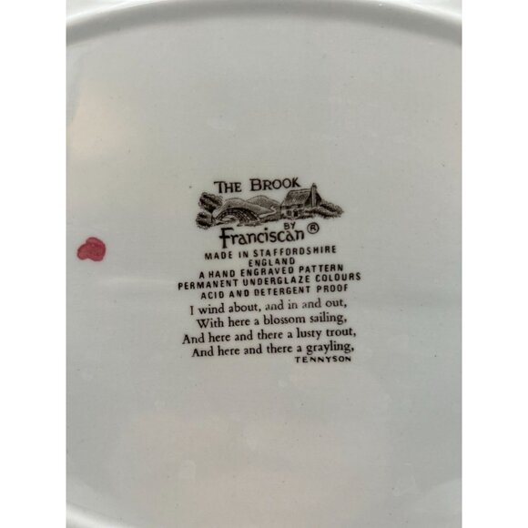 Vintage Franciscan “The Brook” Oval Platter – 14.5” Hand-Engraved Staffordshire - Picture 2 of 2